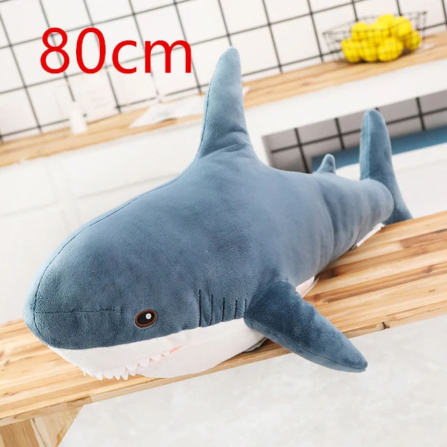 80cm 1 шт., большой размер, Акула, плюшевая игрушка, мягкая, набитая, спелгоед, животное, для чтения, подушка для подарка на день рождения, подушка, подарок для детей, 80-140 см - Цвет: 80cm
