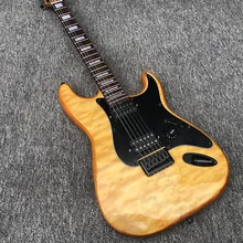 Высокое качество 6 струнная электрогитара, ST электрогитара со стеганым кленовым верхом, корпус из красного дерева