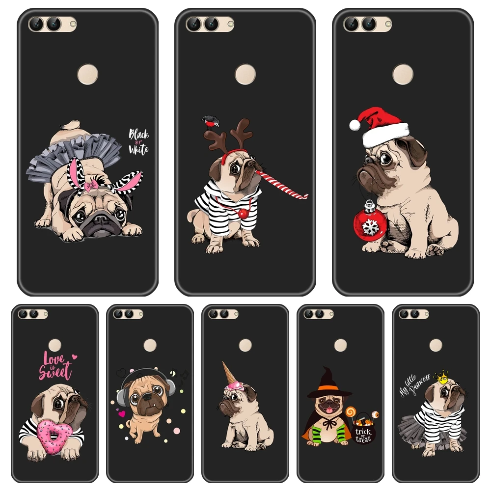 Чехол для Huawei P8 P9 P10 P20 Lite Pro Plus 2017 P Smart Pud Dog Christmas Bulldog чехол Mini чехлы телефонов |