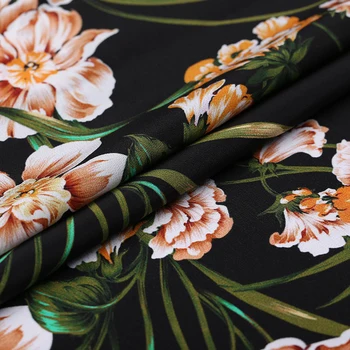 

Silk fabric wide 114cm 14MM 100% natural silk Crepe De Chine Cloth Telas Tissu Dress shirt skirt Material Real Printing Mulberry