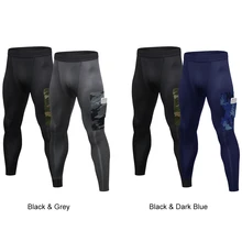 Мужские компрессионные штаны, 2 упаковки, быстросохнущие спортивные штаны для фитнеса, тренировок, бега, бега, термобелье, леггинсы, колготки