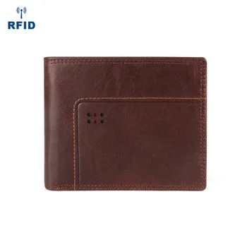 

Cow Leather Men Wallets with Coin Pocket Vintage Male Purse Function Brown Genuine Leather Men Wallet with Card Holders MRF31