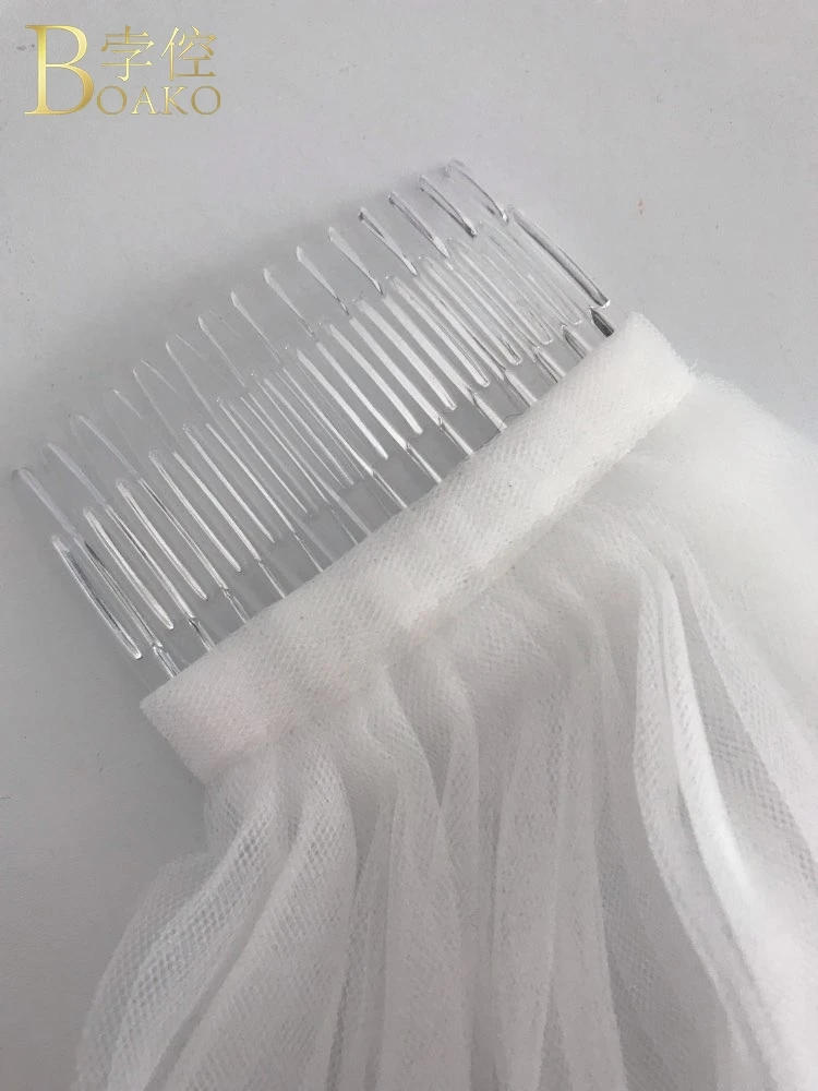 2m Long One Layer Wedding Veil Minilanism Bridal Veils Lace Cathedral Veils With Comb Wedding Accessories voile de mariee K3