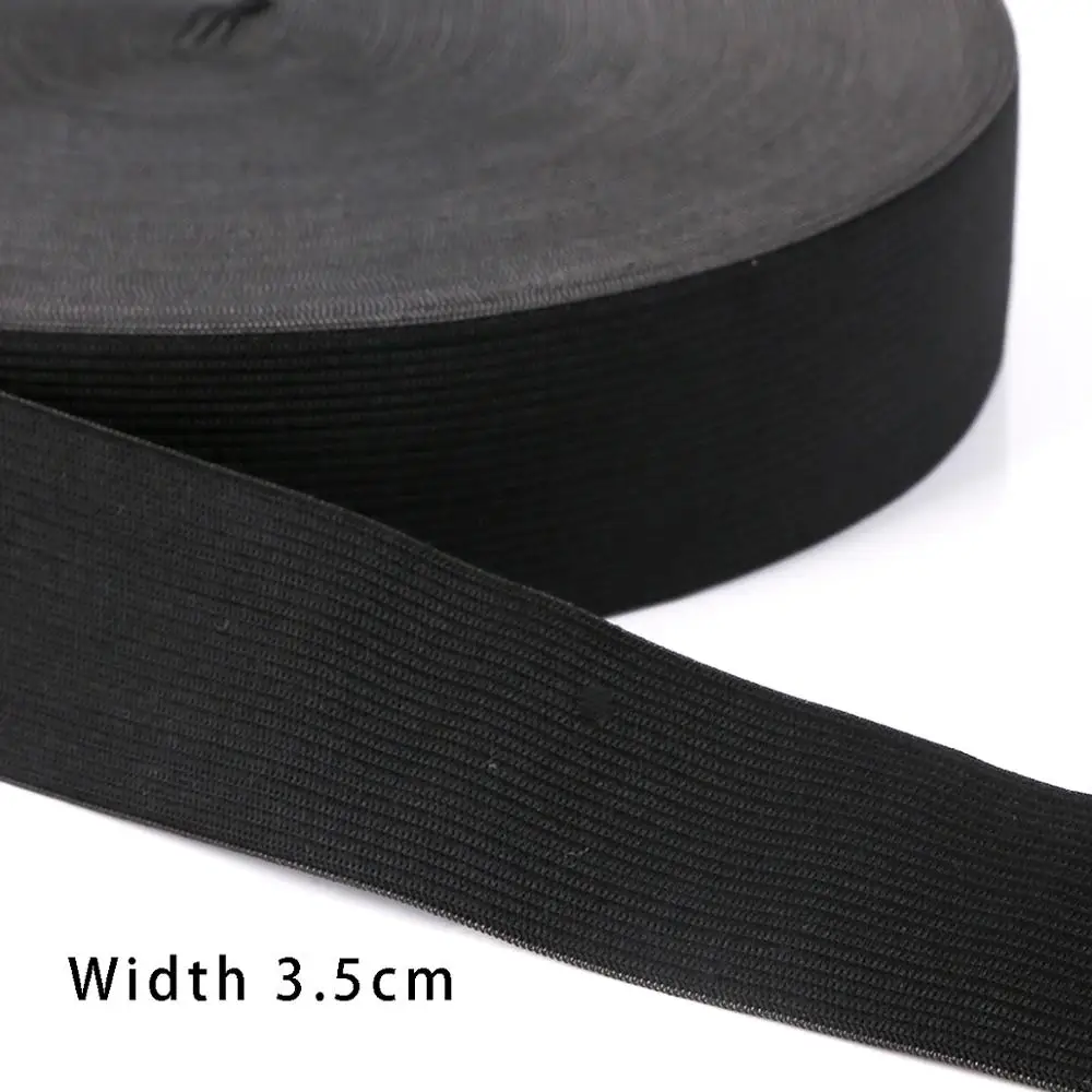 Black and White Elastic Nylon Webbing for Clothing and Sewing Accessories - 5 Yards