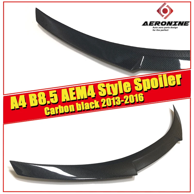 A4 B8.5 седан duckbill спойлер крыло губы хвост AEM4-Style углеродного волокна для A4a A4Q B8.5 Coupe задний багажник спойлер крыло 2013-16