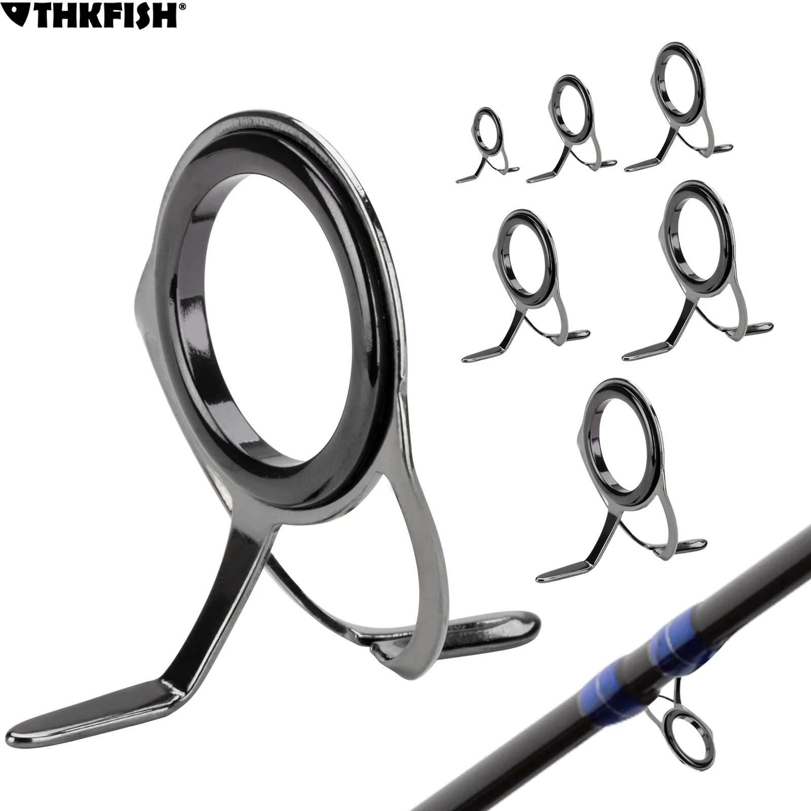 Kit Riparazione Punte Per Canna Da Pesca PATIKIL - 3 Anelli Guida In Acciaio Inox, 7mm