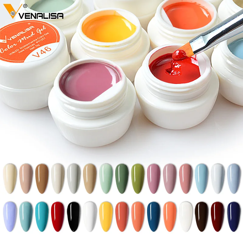 VENALISA 60 Colors New Mud Gel No Flowing Full Coverage Creamy Painting Thick Texture Gorgeous Color Pigmented Paint Nail Gel 2