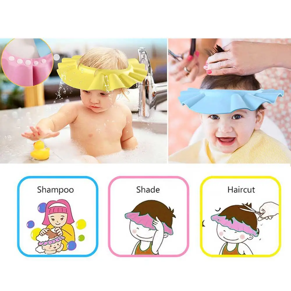 Безопасный Шампунь Душ защита для купания шапочка для ванной мягкий Регулируемый козырек шляпа для малыша, ребенка, детей, детей