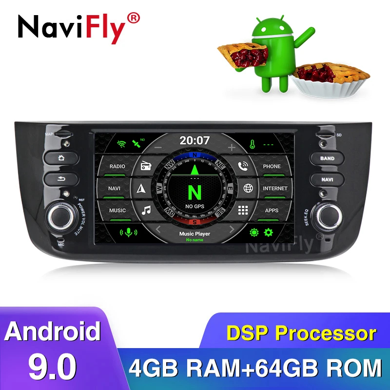 NaviFly DSP 4 Гб+ 64 Гб 6," Android 9 автомобиль радио плеер gps Wi-Fi Canbus для FIAT Punto 199 310/Linea 323 2012 2013