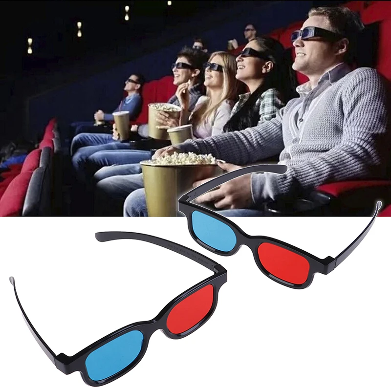 Gran oferta, gafas 3d universales en rojo y azul para juego de películas dimensionales anaglifo