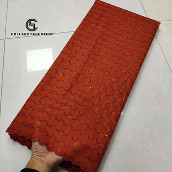 

CS Pure color 100% Cotton African Dry Lace Fabric With Rhinestones High Quality Swiss Voile In Switzerland Nigeria Lace Hot sale