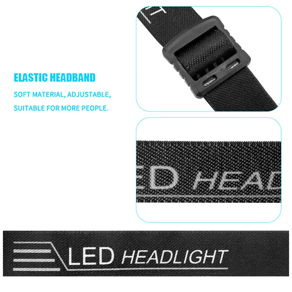 

Night Fishing Camping USB Charging Torch Dimmable Headlamp Elastic Band Led Adjustable Angle Waterproof Running Portable Outdoor