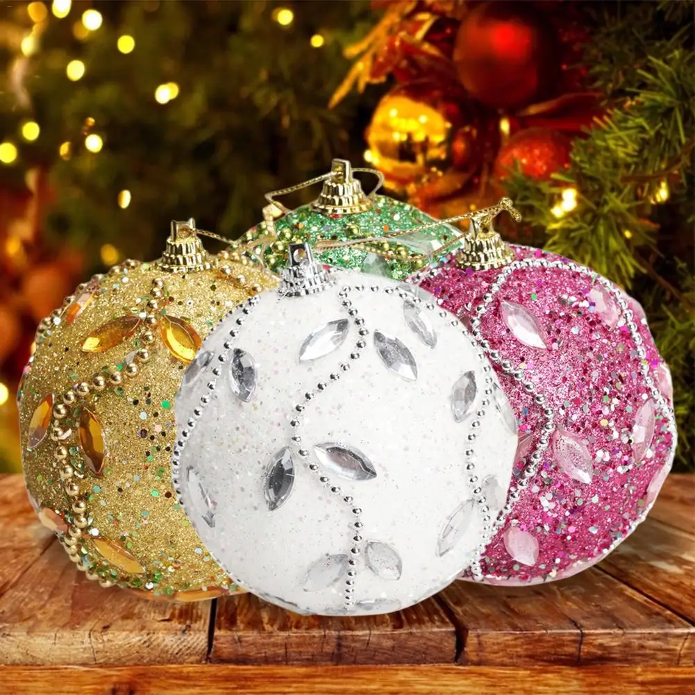 8 см веселый рождественский листок блесток безделушки елочные шары украшение для дома Рождественская игрушка пенные шары украшения