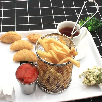

Mini Snacks Cooked Food Fried Cooking Basket French Fries Basket Strainer Net Kitchen Frying Net Colander Kitchen Accessories