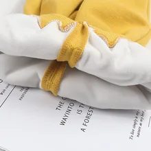 Для малышей, детские зимние утепленные брюки с капюшоном плюс бархат штаны в стиле пэтчворк детская От 1 до 3 лет Для мужчин и Для женщин куртка с плисовой отделкой плотные штаны