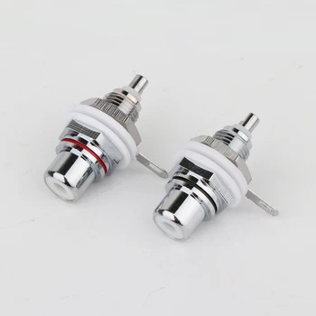 

4 Pieces Hifi Audio Grade Rhodium Plated RCA Socket Hi-end RCA Chassis RCA socket