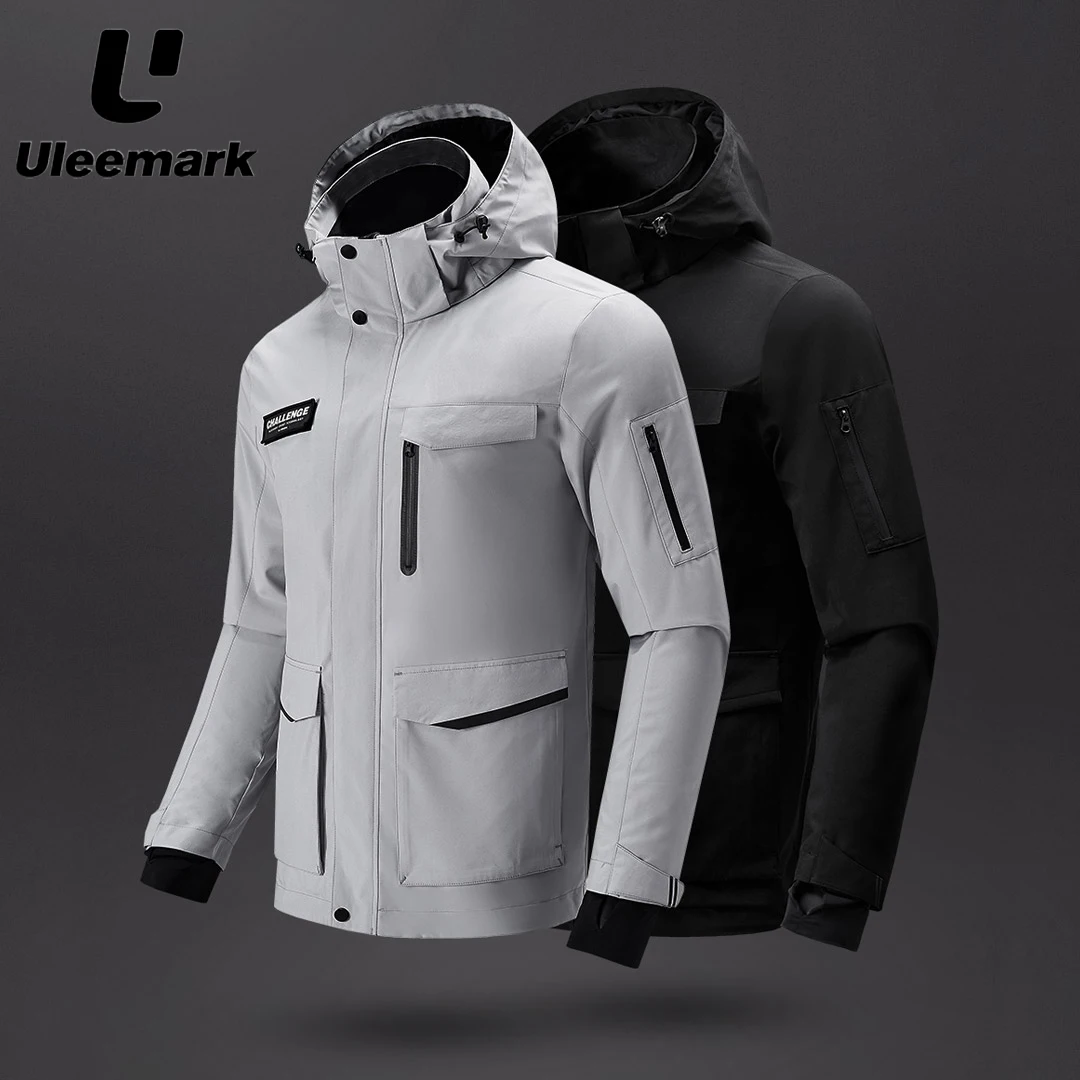 Мужская водонепроницаемая куртка Uleemark легкая упакованная дождевая спортивная с капюшоном ветровка|Куртки|