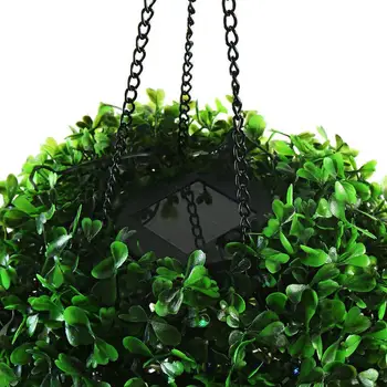 

Solar Flower Ball Light Led Plastic Sepak Takraw Hanging Simulation Craft Grass Light Green Ball Leaf Decoration Light Ball