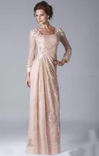 

2019 Sexy Chiffon Lace Evening Dresses Long Sleeves Prom Gowns Plus Size Beaded Mother Of The Bride Dresses Mother's Formal