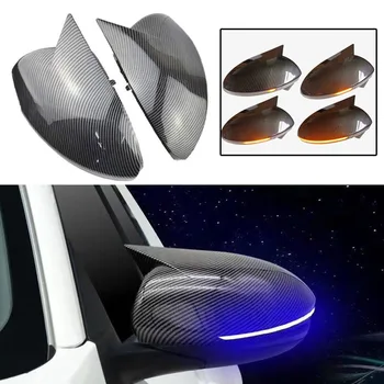 

Bule&Amber Rearview Mirror Cover Side Wing Mirror Shell Dynamic Turn Signal Lamp for Nissan Sylphy Sentra 2020