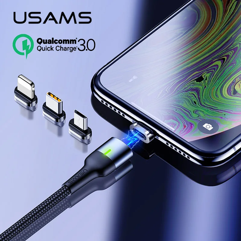 USAMS Cable Micro usb Type C 3A Fast charging cable for iPhone