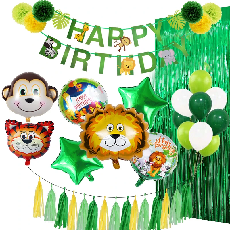 Decorations De Fete D Anniversaire Safari Jungle Ballons A Helium Cadeaux Pour Bebe Garcon Tigre Lion Singe Aliexpress