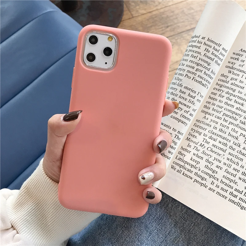 Милый 3D апельсин авокадо персик морковь Мягкий силиконовый чехол для iPhone 11 Pro X XR Xs Max 6 6s 7 8 Plus простой Капа - Цвет: Pink No Accessories