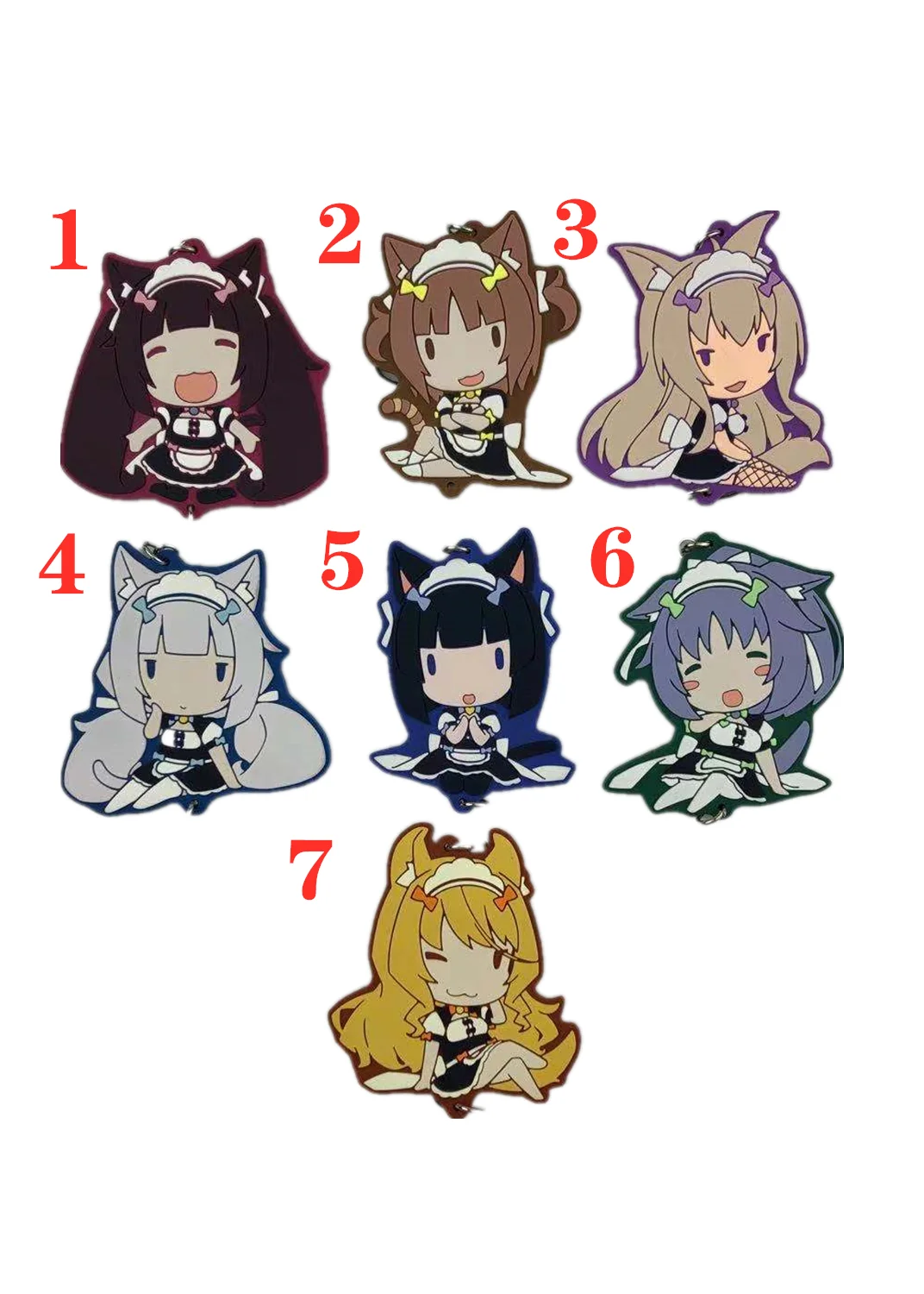 Аниме Nekopara резиновый брелок для ключей ремни