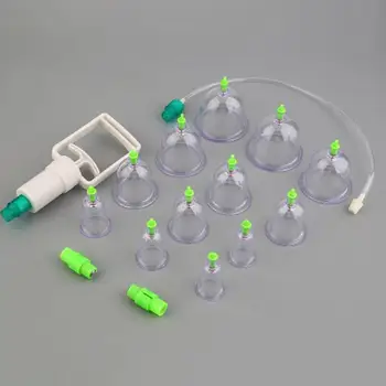 

12 Cups Chinese Medical Vacuum Cans Cupping Cup Cellulite Suction Cup Therapy Back Body Anti-cellulite Massage