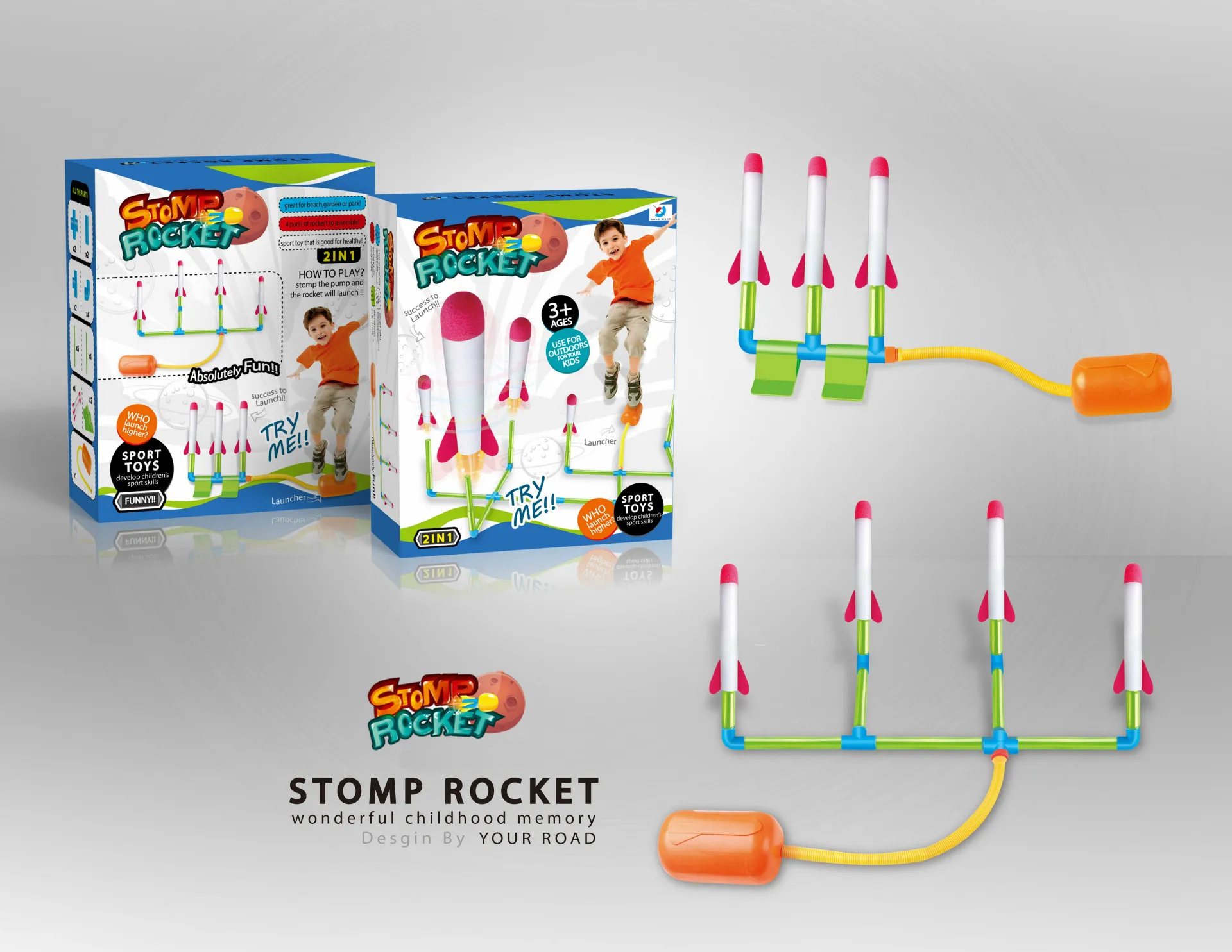 

Hot Selling Pedal EVA Decompression Rocket Laucher Stomp Rocket Pressure Outdoor Sports CHILDREN'S Toy