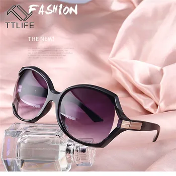 

TTLIFE Beauty Vintage Round Female Sunglasses Women Thin Face Large Frame Sun Glasses Feminine Black Women's Glasses Eyeglasses