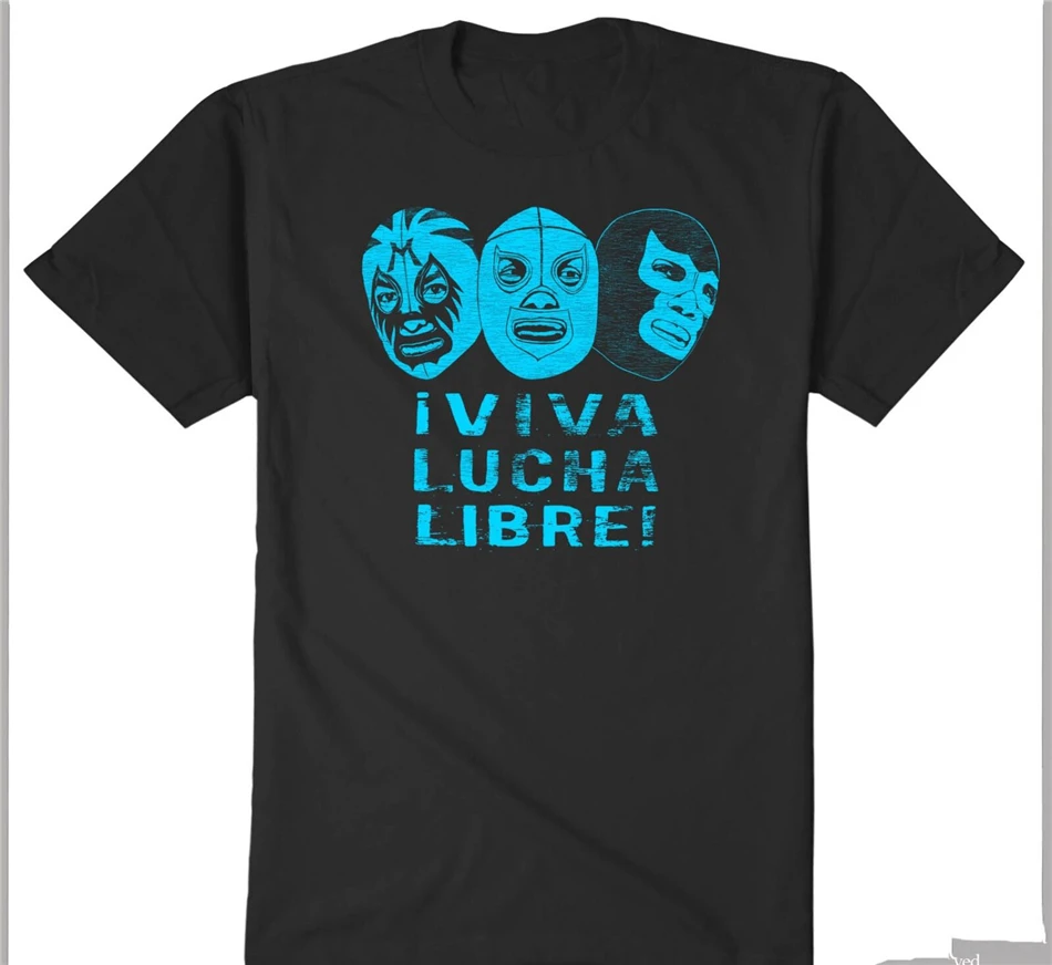 Viva Lucha Libre футболка Mil Mascaras El Santo Blue Demon Mask винтажная цельная |