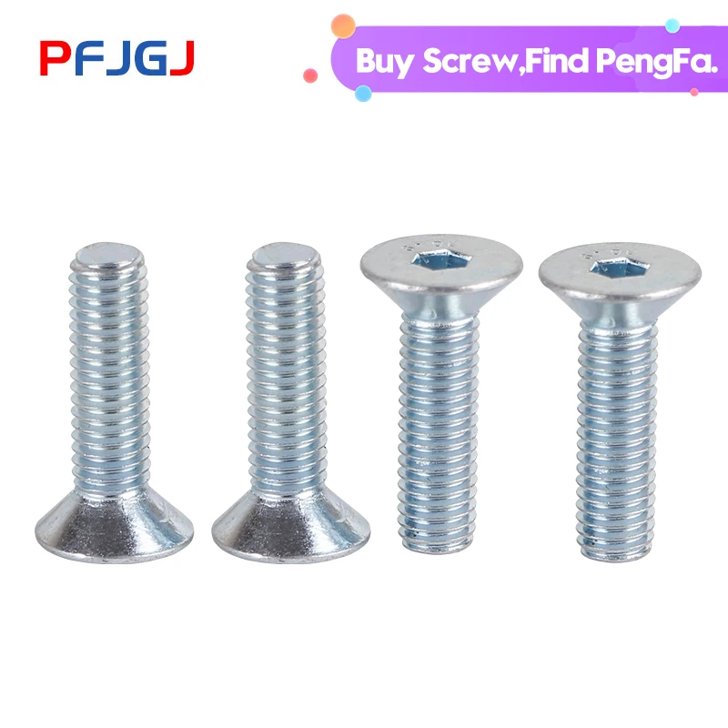 

Peng Fa Grade 10.9 Galvanized Flat Head Inner Hexagonal Screw Countersunk Head Inner Hexagonal Flat Cup Screw M3M4-M12