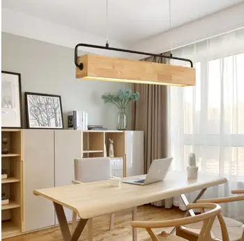 

Japan Wooden Led Pendant Light Fixture Modern Metal Rod Hanging Lamp Nordic Style Dining Room Restaurant Cafe Indoor Lighting