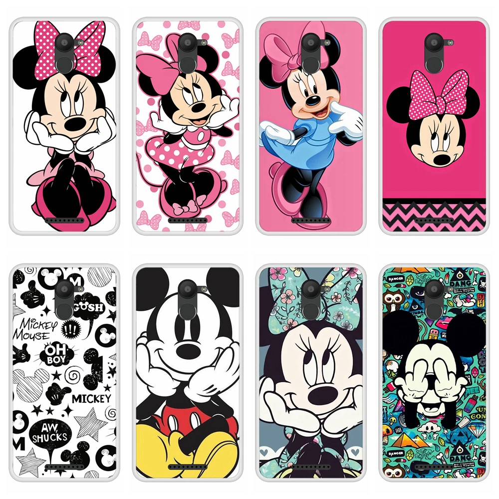 

Phone Case for BQ Aquaris U Plus Soft Silicone TPU Mickey Minnie Patterned Printed for BQ U Plus Case