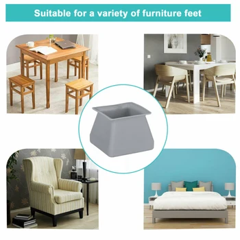 

Pads Chair Foot Pad Covers Furniture Table Protectors 3.7*3.7*3cm BPA Free