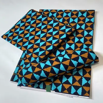 

2020 New Guaranteed Veritable Wax African Ankara blue Real Wax Ghana Wax 6 Yards African Printed Fabric 100% cotton