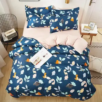 

45geometric Plaid bedding Set Duvet Cover flower sheet bed king queen size bed set gray cute bedding quilt cover simply