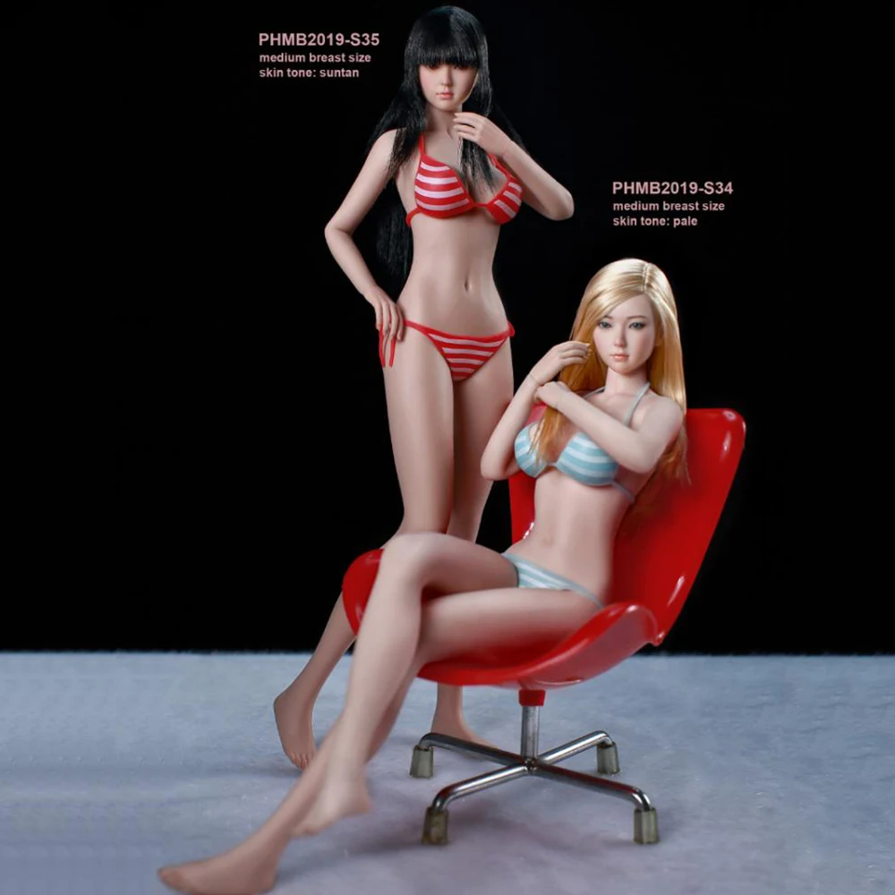 In Stock TBLeague S34 S35 1/6 Girl Female Head Sculpt Body Bikini Set Whole Action Figures Collections For Fans Gifts | Игрушки и хобби