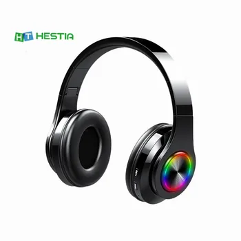 

T6 LED Colorful Breathing Lights Portable Folding Built-in FM Wireless Bluetooth Headphones With MIC Support TF Card Mp3 Player