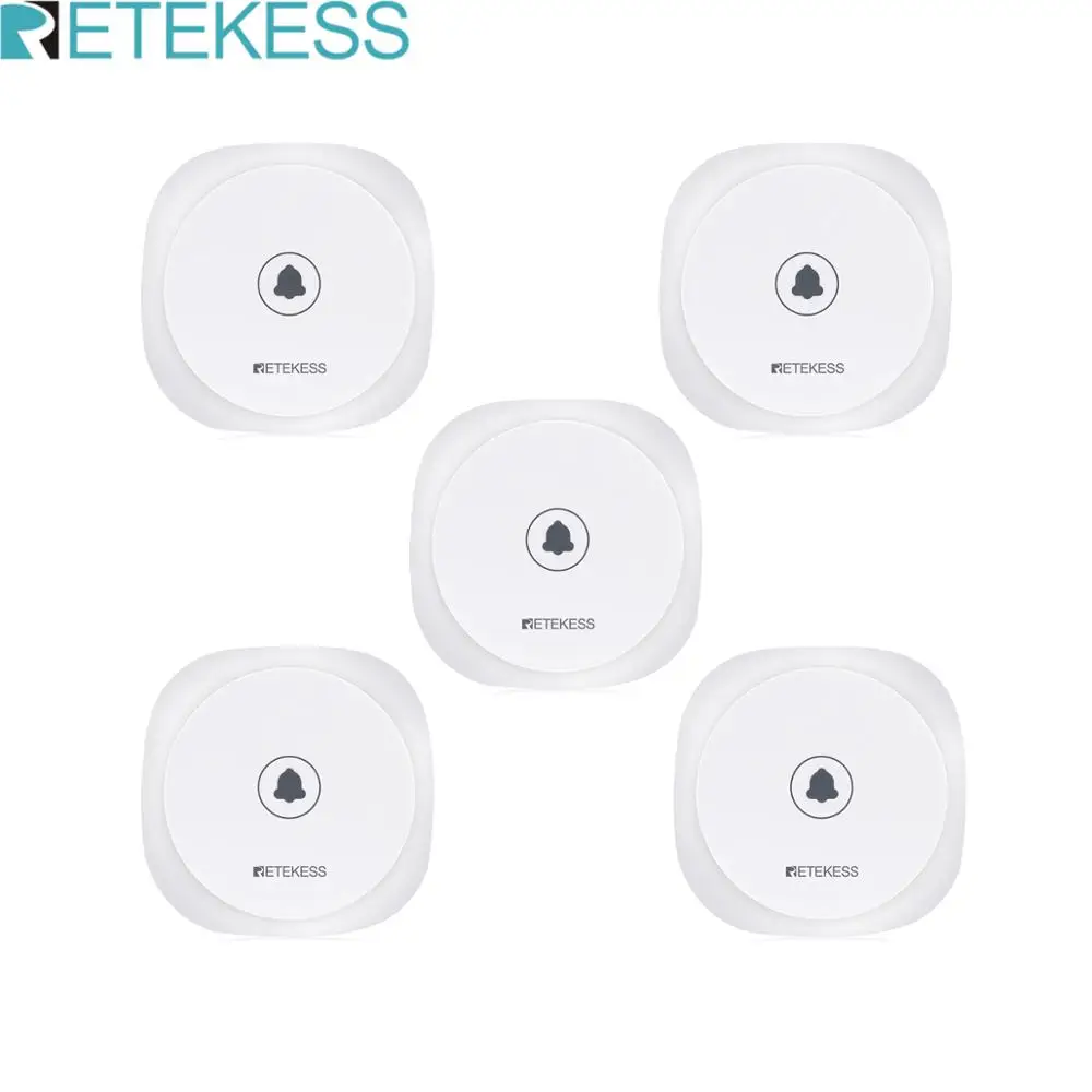RETEKESS 5Pcs TD017 Touch Pager Wireless Call Button Restaurant Transmitter 433.92MHz For Hookah Coffee Hotel Bar Club Hospital
