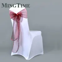 25pcs 275cm Sheer Organza Chair Sashes Band Ribbon Belt Bow Cover Rustic Wedding Party Birthday Banquet Ceremony Decoration 6