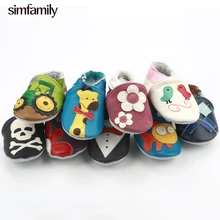 [simfamily]Newborn Boys Girls Soft Genuine Leather Antislip Baby Shoes First Walkers Baby Moccasins 0-24Months Carton Skid-Proof