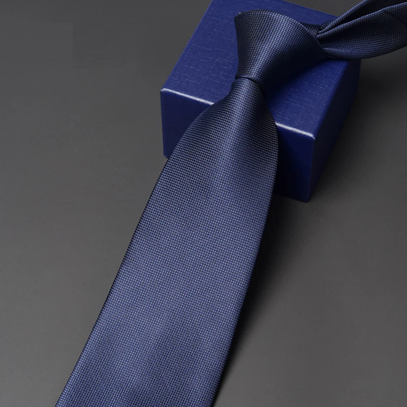 

Brand New Men 9CM Tie Fashion Formal Dress Shirt Neck Tie For Men Business Work Ties Blue Black Plaid Neckties With Gift Box