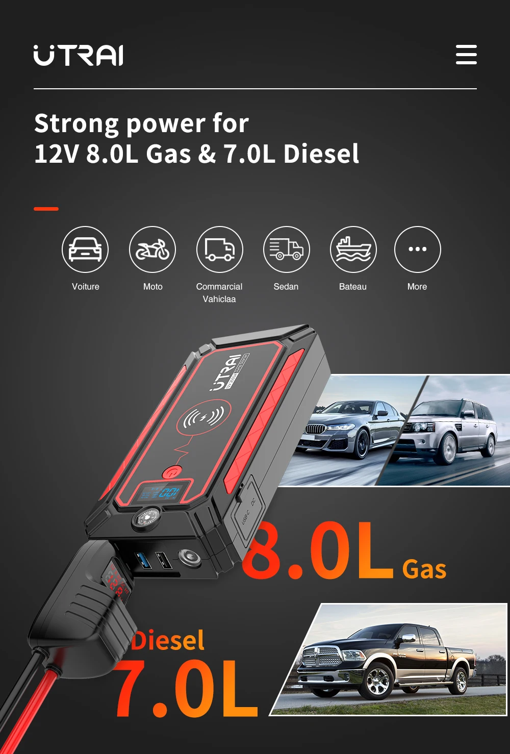 Car Jump Starter 2500A Jstar 4 Battery Booster Starting Device Wireless  Portable Power Bank Charger For Vehicle