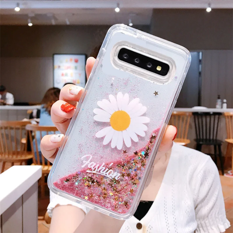 Жидкий зыбучий песок силиконовый чехол для Samsung S20Ultra Note10lite2020 милый Блестящий