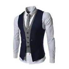 Men Waistcoat V Neck Single-breasted Slim Fit Mens Suit Vest Gilet Homme Casual Sleeveless Formal Business Jacket chaleco hombre