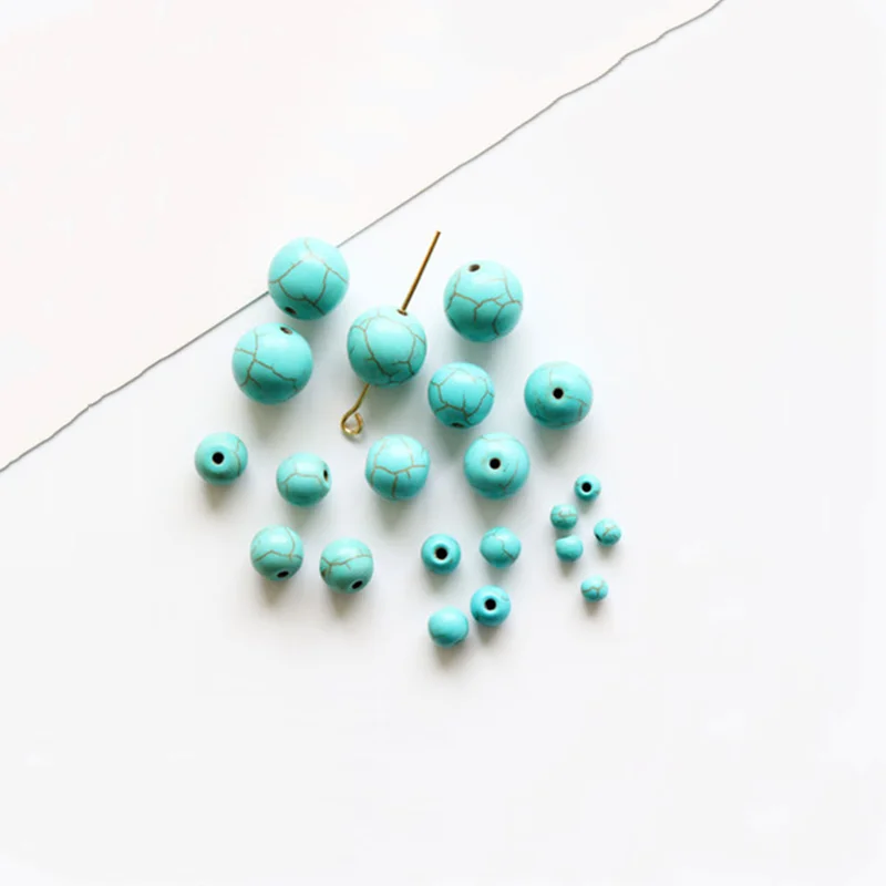 

50pcs/lot 4 6 8 10 12mm Retro Style Colored Marble Beads For Jewelry Making DIY Necklace Bracelet Earrings Accessories