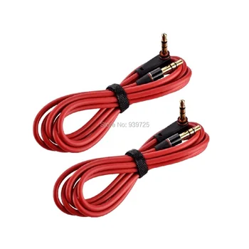 

200pcs 1.2M 4FT Red 3.5mm Male to male 90 Degree Right Angle Aux Audio Extension Cable for mp3 mp4 speaker headphone