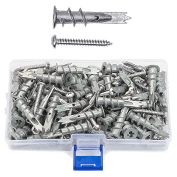 

1Box Metal Screws Kits Zinc Alloy Self Drilling Board Anchors M4.2x30 Tapping Screw with Storage Box Case